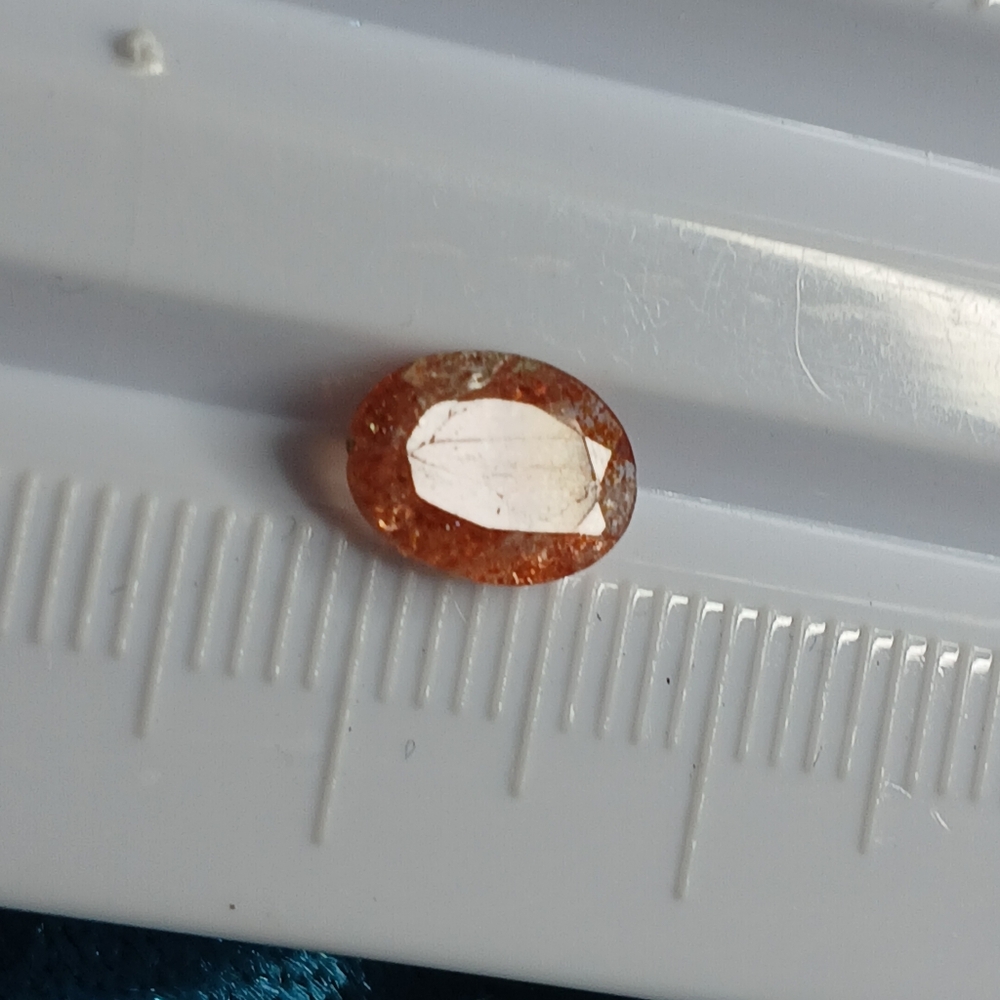 Elegant Orange Faceted Sunstone 8x6mm